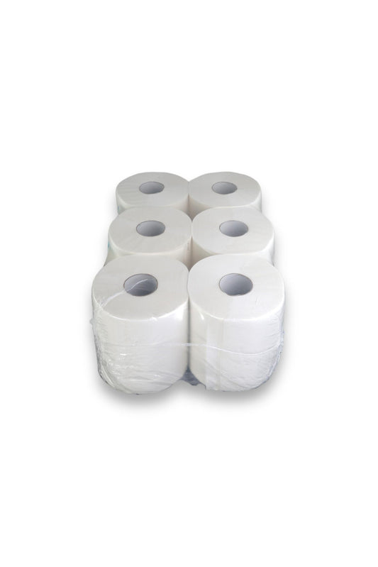 6 towel rolls 2-ply tissue paper rolls MIDI rolls bright white 20cm wide 160m perforated 450 sheets of 20x36cm inner-roll paper towel roll