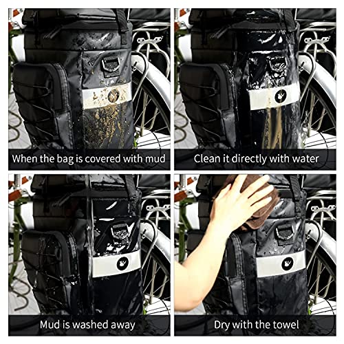BAIGIO Bike Bag 3-in-1 Multifunction Waterproof Luggage Carrier Bag 75L Cycling Rack Bag Bicycle Travel Bag with Rain Cover, Men (Black -1)
