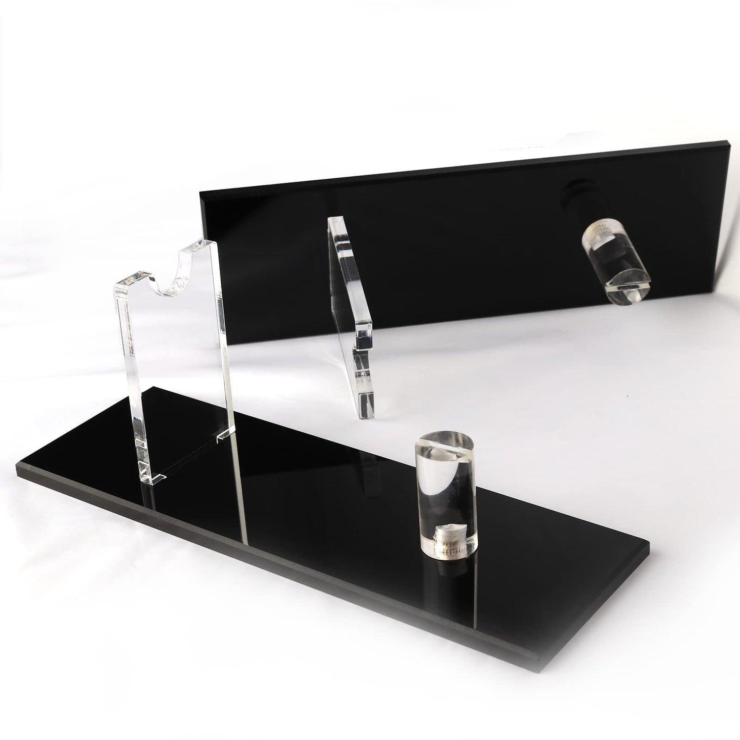 Knife stand knife holder Fixed blade knife collection display stand holder display single knife for home decoration (black)