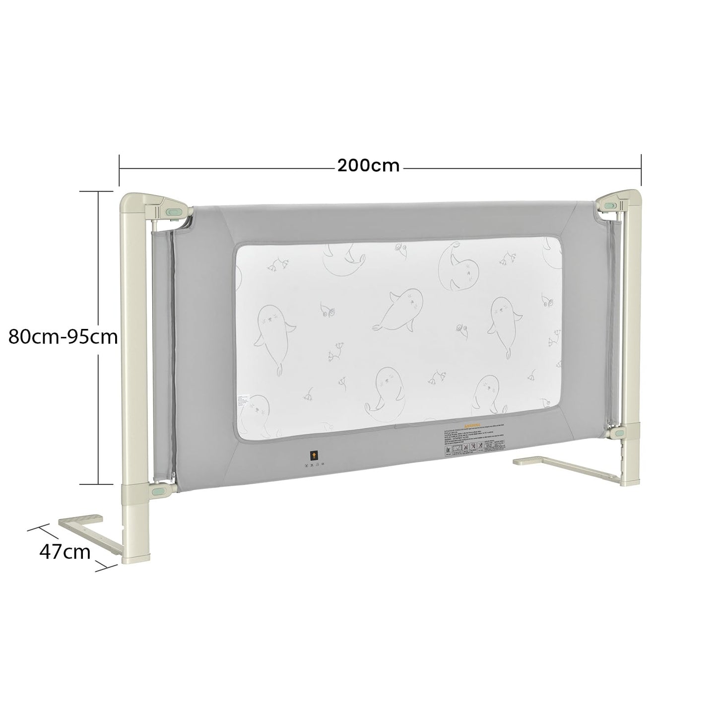 COSTWAY bed rail adjustable in height, bed guardrail with connecting accessories, baby bed rail, children's bed rail, fall protection for double, queen, and king-size bed (200cm)