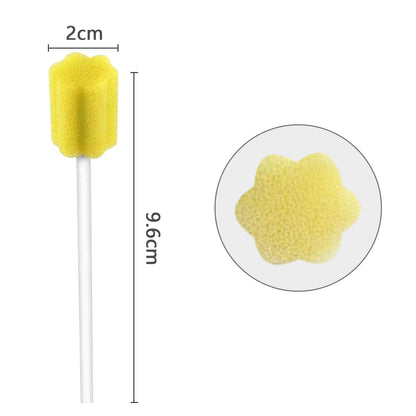250 pieces of disposable mouth care swabs, mouth care sponge swabs, lemon flavored mouth hygiene sponges, sterile swabs for mouth hygiene in dental offices (Yellow)