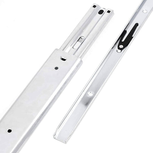 GTV H53 Drawer Slides Full Extension Drawer Slides - 53.9 x 1100 mm - 2 mm Thick Galvanized Steel - Roller Extension Telescopic Rail Ball Bearing - Rail System Load Capacity up to 100 Kg 1 Set = 2 Pieces