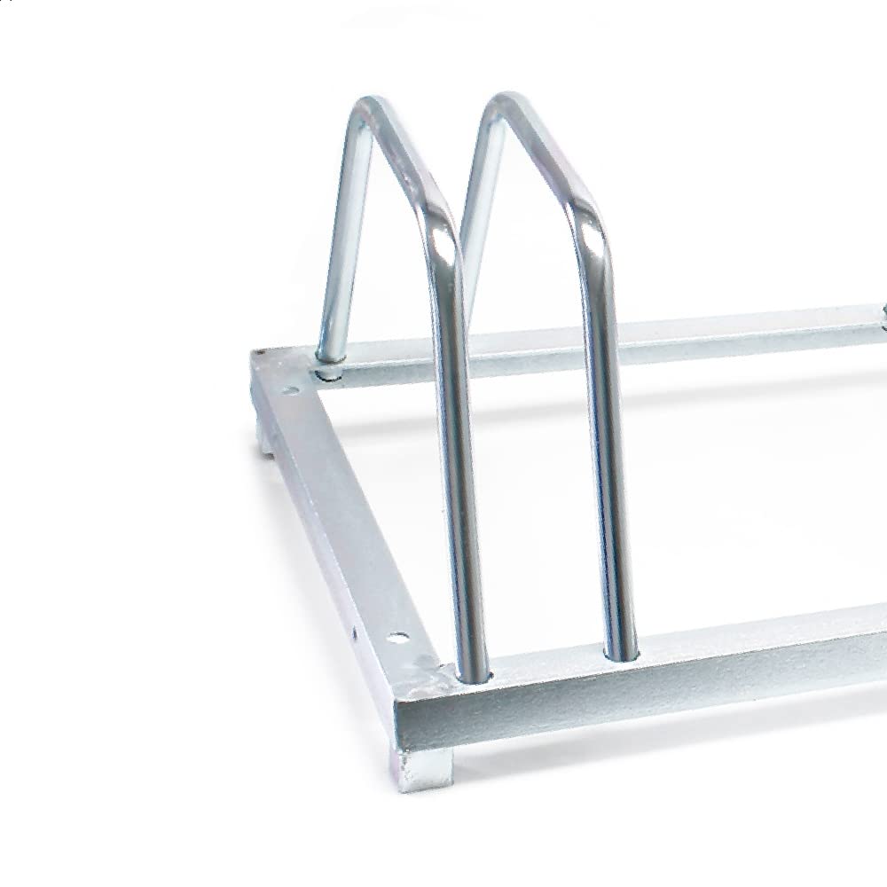 Wiltec bike stand for 4 bikes 124x39.5x19.5cm made of galvanized steel and suitable for wall mounting. Row parker bike rack.