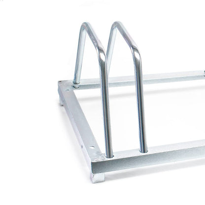 Wiltec bike stand for 4 bikes 124x39.5x19.5cm made of galvanized steel and suitable for wall mounting. Row parker bike rack.