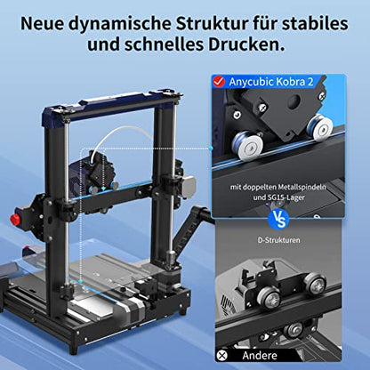 Anycubic Kobra 2 3D printer, 6 times faster high-speed 3D printer with 300mm/s, LeviQ 2.0 auto-leveling, new extruder and cooling system, open source.