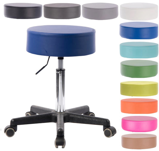 1stuff Professional Rolling Stool Squash 35 - Height approx. 51-71 cm - Office stool adjustable in height - high load capacity - sturdy practice stool - classic doctor stool with casters - 360° swivel stool (Royal Blue)