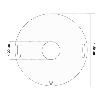 tuning-art GR10 Grill Ring | Grill Plate | Fire Plate | Plancha | BBQ Plate suitable for Weber, Size: ø 80cm including handle