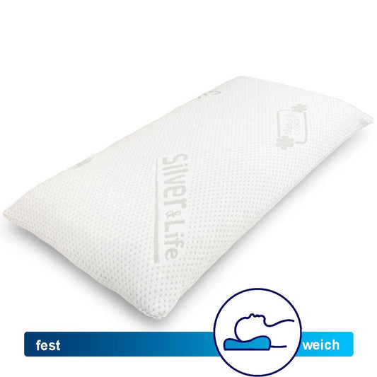 Gorilla Healthy Orthopedic Neck Pillow Silver Neck - viscoelastic pillow, memory foam headrest with Silver & Life cover - 70x34cm - height 13cm