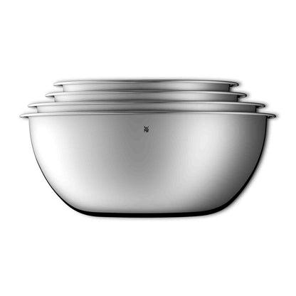 WMF Gourmet Bowl Set 4-piece, Stainless Steel Bowls for the kitchen 0.75l - 2.75l, Stainless Steel Mixing Bowl, Salad Bowl, Serving Bowl, Cromargan, stackable