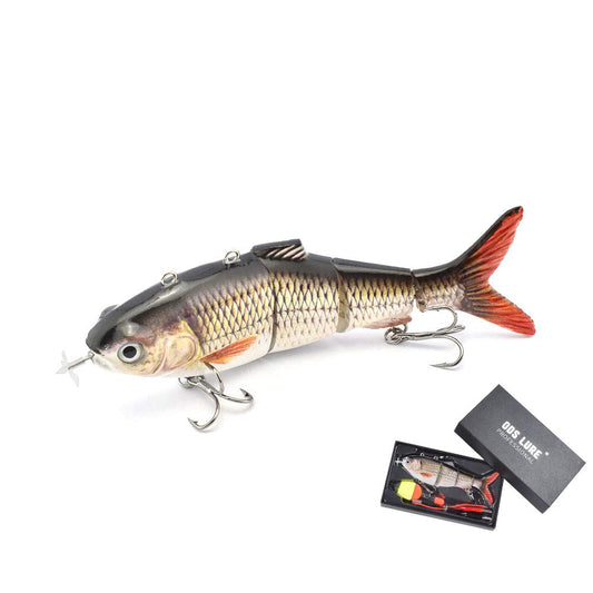 ODS Electric Fishing Lure with LED Light USB Rechargeable Floating Wobbler Robotic Fish Bait Freshwater Saltwater for Perch Zander (379)