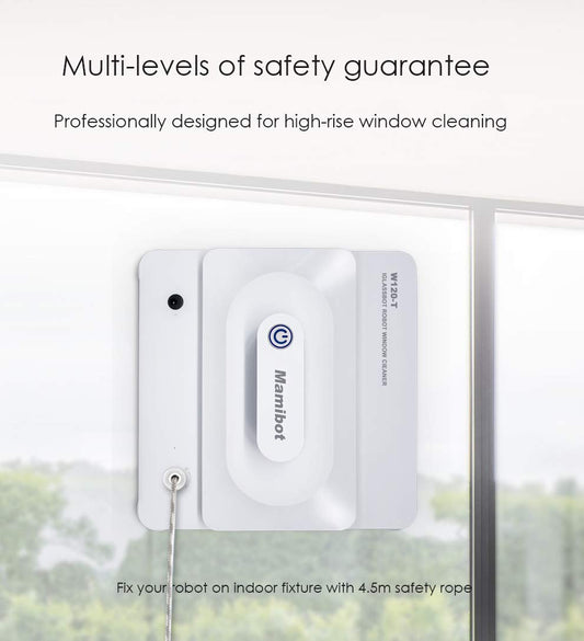 Mamibot second-hand window cleaning robot for cleaning framed windows indoors and outdoors, random black and white colors.