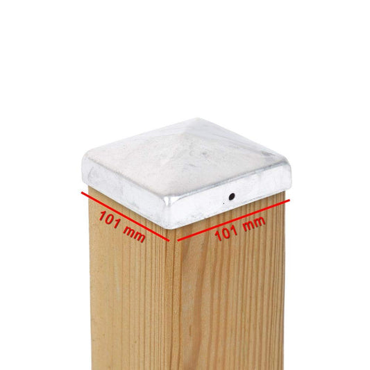 15 x Fence post cap pyramid 101 x 101 mm steel hot-dip galvanized