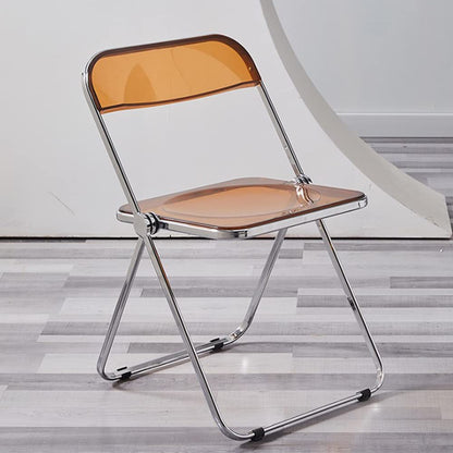 Willonin Transparent Folding Chair for Banquet Conference Party - Strong Sturdy Metal Frame Acrylic Balcony Sunbathing Durable And Lightweight (Yellow)