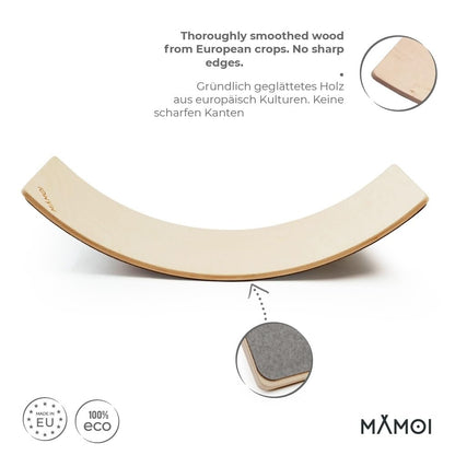 MAMOI® Balance Board for Kids, Balance Rocker, Balancing and Balance Trainer, Balance board, Indoor Balance boards, Wobble Board made of wood, Balance board for ages 14 and up.