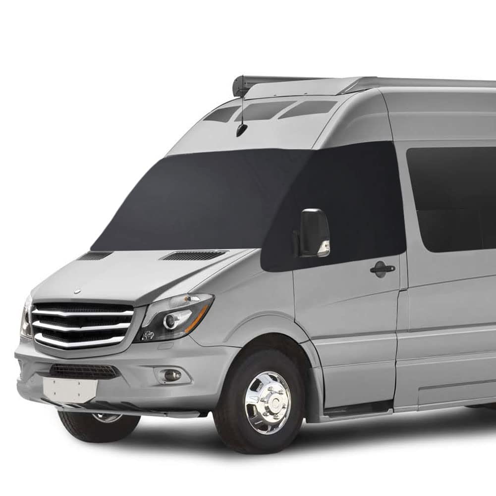 Car Windshield Cover for Mercedes Sprinter VW Crafter 2006-2018, Foldable 600D Waterproof Weatherproof Front Windshield Wrap Cover Windshield Cover Disk Cover