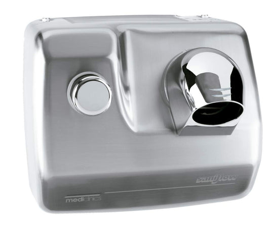 ALL CARE 12009 Mediclinics SC0088HCS hair dryer with push-button - wall-mounted - with rotating nozzle - stainless steel look