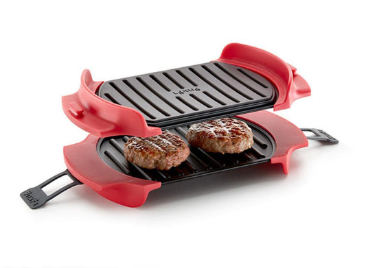 Lékué Microwave Grill, microwave grill, steel, red and black, 25.2 x 14.8 cm