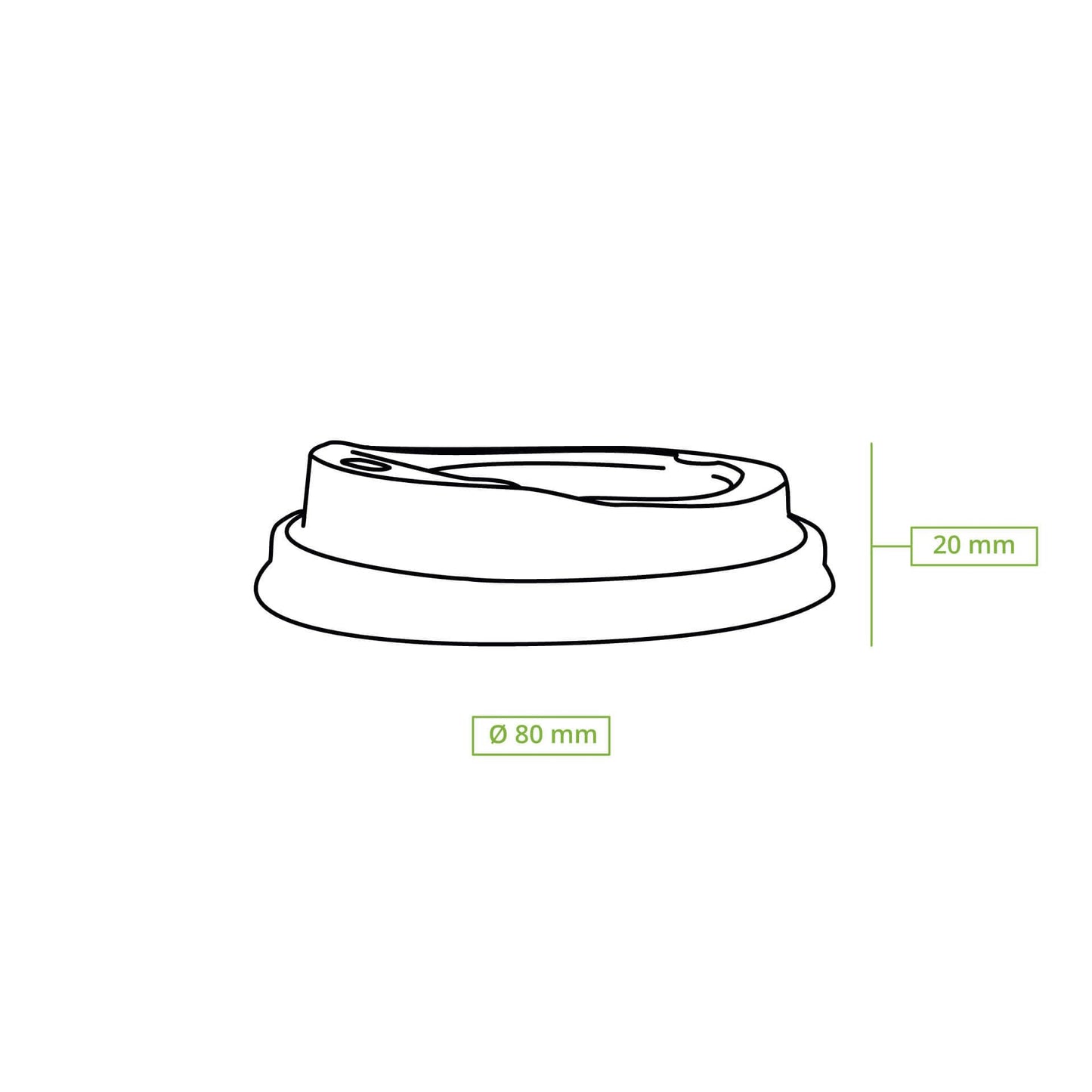 BIOZOYG Coffee To Go lid for cups Ø 80mm I 1000 lids for paper cups made of CPLA bioplastic 100% biodegradable, compostable, recyclable I Flat white lid with drinking hole
