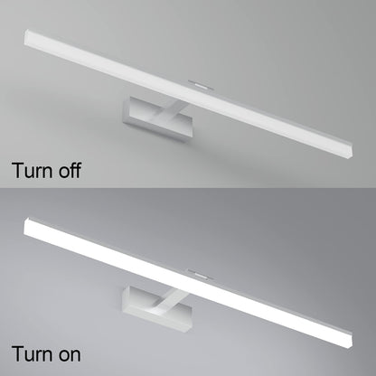 Klighten LED mirror light bathroom 24W 1170LM Cool White 6000K, 180° rotation, IP44 waterproof mirror lamp, non-dimmable bathroom light wall lighting 80CM (Silver)