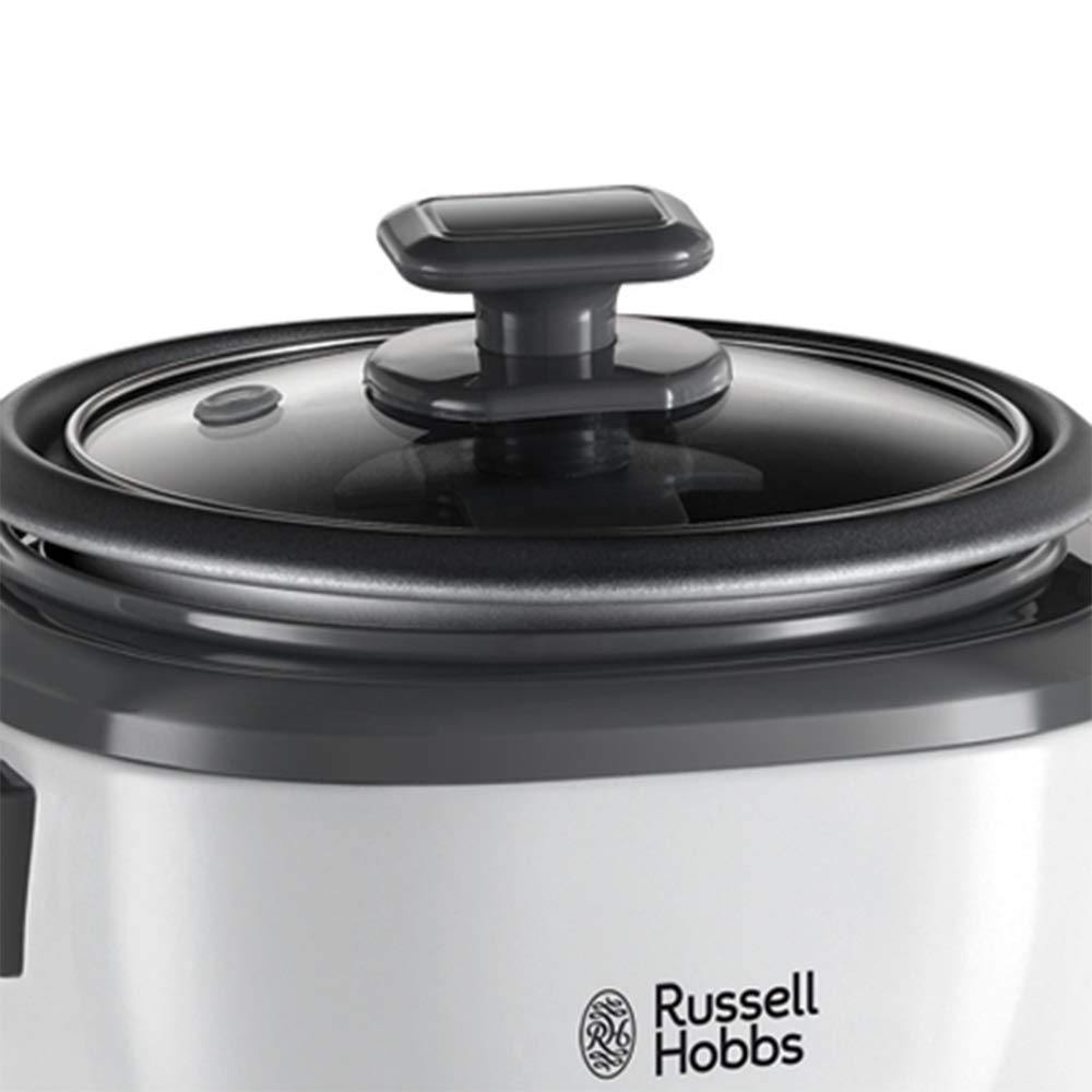 Russell Hobbs rice cooker small [medium] 0.8l (including steamer insert, keep warm function, non-stick cooking pot, rice spoon & measuring cup) slow cooker for vegetables & fish 27030-56