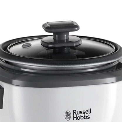 Russell Hobbs rice cooker small [medium] 0.8l (including steamer insert, keep warm function, non-stick cooking pot, rice spoon & measuring cup) slow cooker for vegetables & fish 27030-56