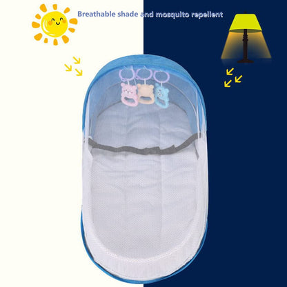 Spiral Baby Cot Changing Bag, Foldable Portable Kids Travel Cot, Baby Crib, Baby Mosquito Net, Pop Up Travel Cot Baby Lounger including Mosquito Net, Mattress, and Bag.