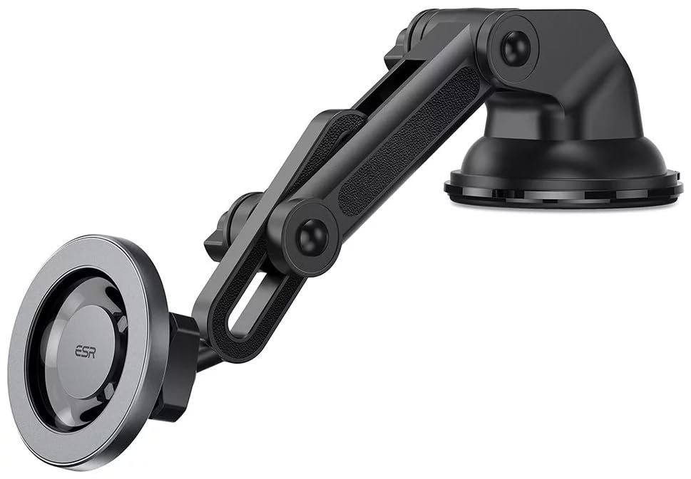 ESR car phone mount for Magsafe, magnetic suction cup dashboard and windshield phone holder for iPhone Air/17/16/15/14/13/12/Google Pixel 10/Samsung/Android, all smartphones.