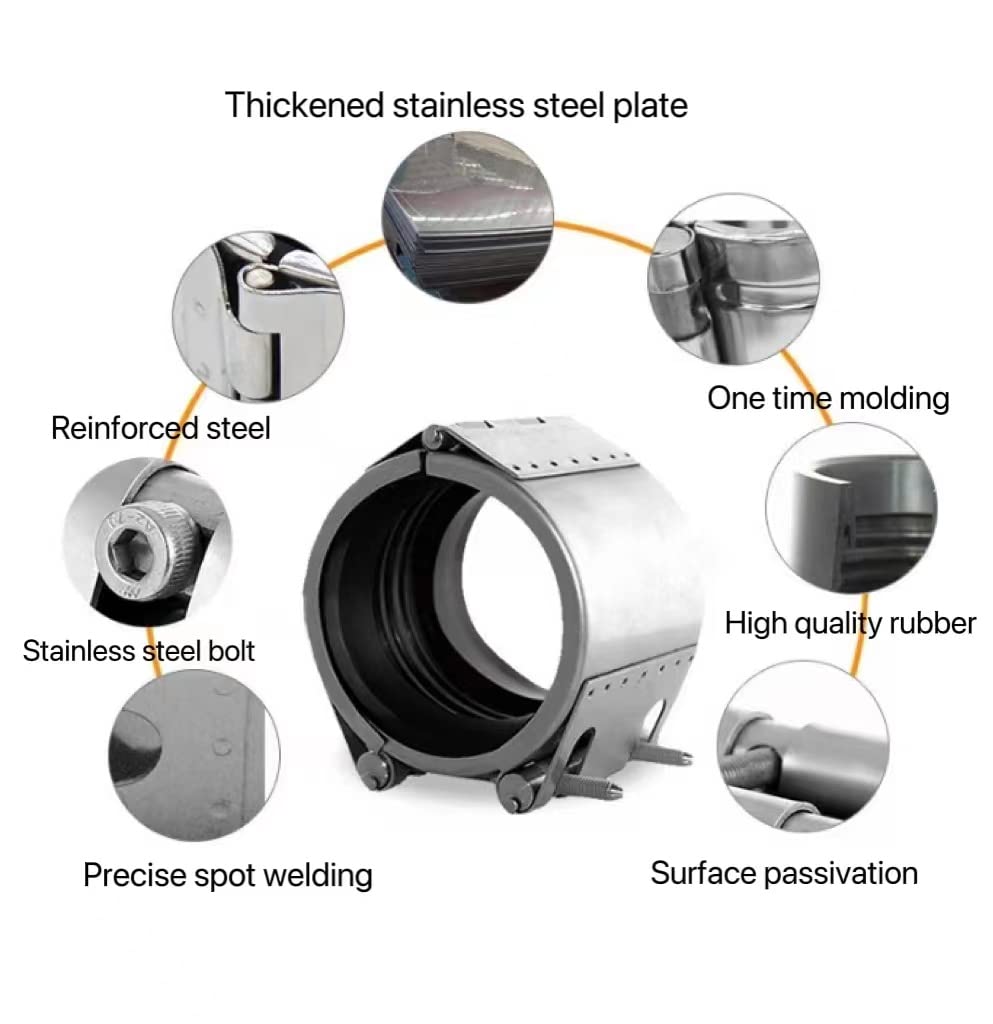 Pipe repair clamp, leak sealer, emergency pipe repair kit for plastic and metal pipes. (106 mm - 112 mm)