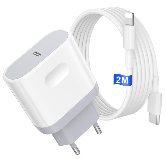MAXZIQF iPhone Fast Charger and Fast Charging Cable for iPhone 14/14 Pro/14 Pro Max/14 Plus 13 12 11 SE XR X XS 8, 20W USB C Charger with 2M Cable Plug Power Adapter Charging Block