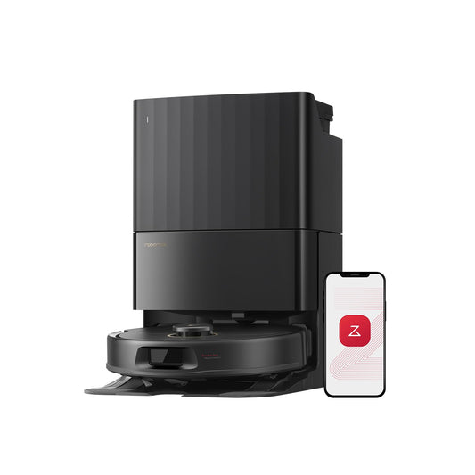 Roborock Qrevo S5V vacuum cleaner robot with mopping function & lift-off mop, 12,000Pa suction power, Zero-Tangle system, warm air drying, intelligent obstacle avoidance, multi-function docking station (Black)