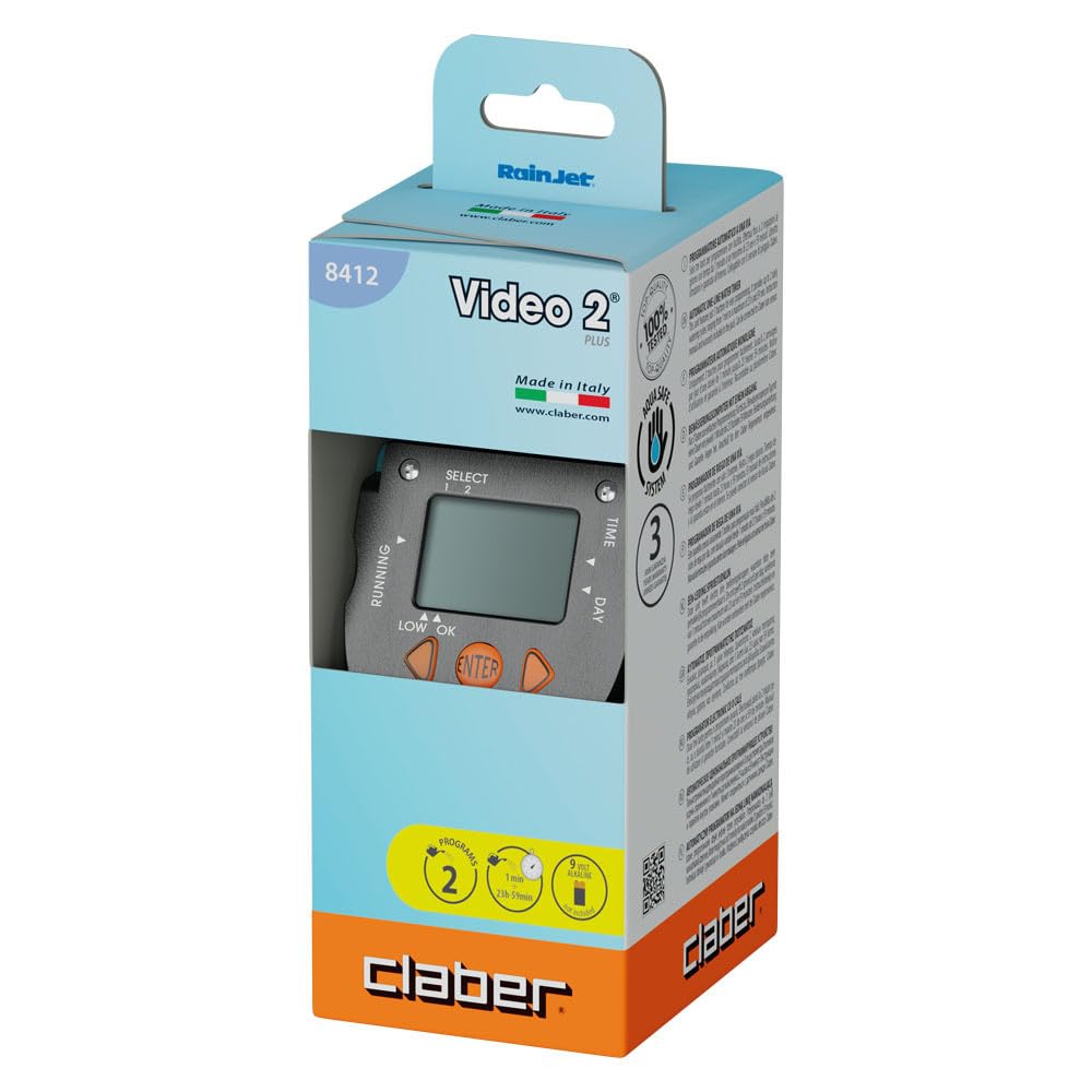 Claber Aquauno Video-2 Plus, Automatic one-way irrigation computer