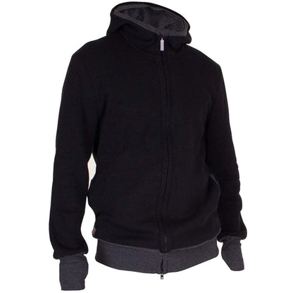 Amropi Kangaroo Hoodie Baby Carrier Men's Pullover Winter Warm Baby Carrier Coat Black, L