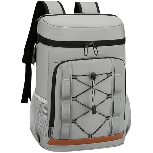 LANHUIYY Cool Backpack 30L Cooler Bag Backpack Thermal Backpack Picnic Backpack Cool Bag Large Insulated Cooler Bag Men Women for Picnics/BBQs/Camping/Outings/Shopping (gray, 30L)