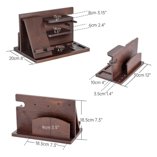 Gifts for men birthday wood phone docking station watches wallets nightstand organizer Christmas men's gift, birthday gifts for men or dad desk organizer wood