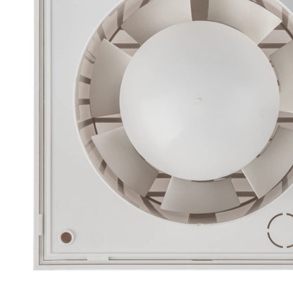 EUROPLAST Ø 125mm white bathroom fan with front cover, quiet operation, switch activation for light.