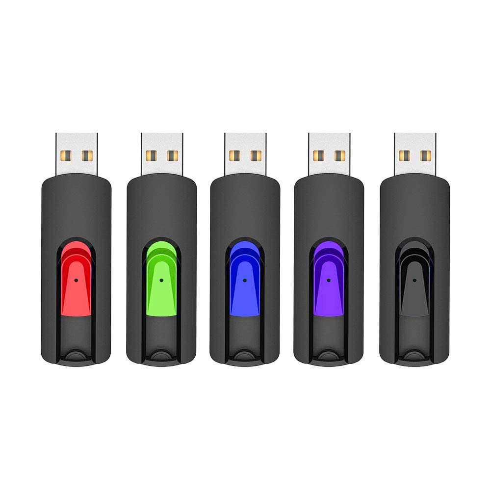 64GB USB Flash Drive 5-Pack, Vansuny USB 2.0 Memory Stick Slide Retractable (5 Pieces)