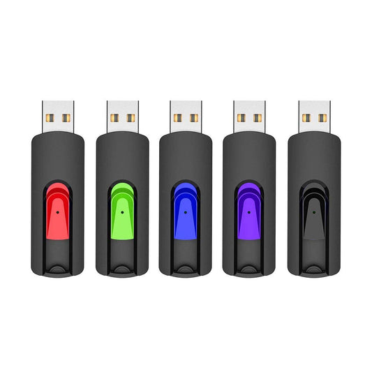 64GB USB Flash Drive 5-Pack, Vansuny USB 2.0 Memory Stick Slide Retractable (5 Pieces)