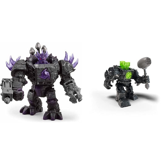 SCHLEICH 42557 Shadow Master Robot with Mini Creature, for children ages 7-12 & 42599 Eldrador Mini Creatures Shadow Stone Robot, for children ages 7-12, ELDRADOR Creatures - Collectible Figure
