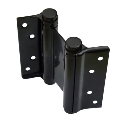 2 pairs of 4-inch black double-action stainless steel door hinges for Saloon Cafe self-closing, perfectly adjustable, 100mm long.