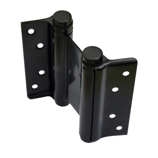 2 pairs of 4-inch black double-action stainless steel door hinges for Saloon Cafe self-closing, perfectly adjustable, 100mm long.