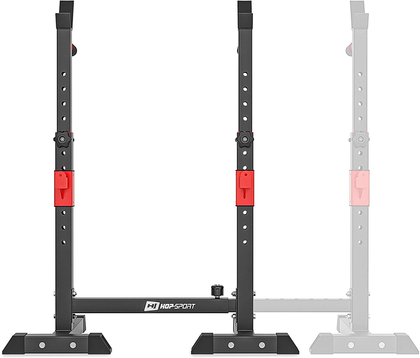 HOP-SPORT Barbell Stand, Adjustable with Safety Bars and Dip Bars for Home Gym, Stable Squat Rack for Barbell Training, Max. Load Capacity 250 kg.