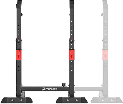 HOP-SPORT Barbell Stand, Adjustable with Safety Bars and Dip Bars for Home Gym, Stable Squat Rack for Barbell Training, Max. Load Capacity 250 kg.