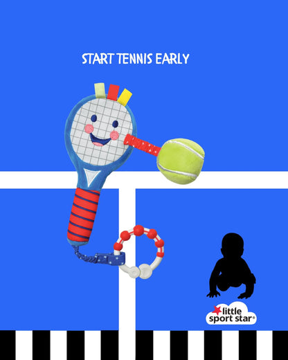 Little Sport Star Baby Tennis Racket, Sensory sports toy for babies and toddlers, Baby tennis, Gift for newborns and babies, Original British sports baby toy, First tennis racket.