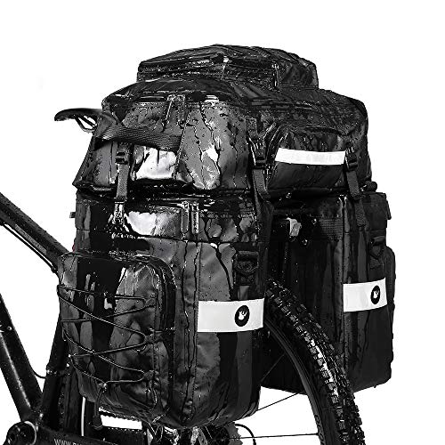 BAIGIO Bike Bag 3-in-1 Multifunction Waterproof Luggage Carrier Bag 75L Cycling Rack Bag Bicycle Travel Bag with Rain Cover, Men (Black -1)