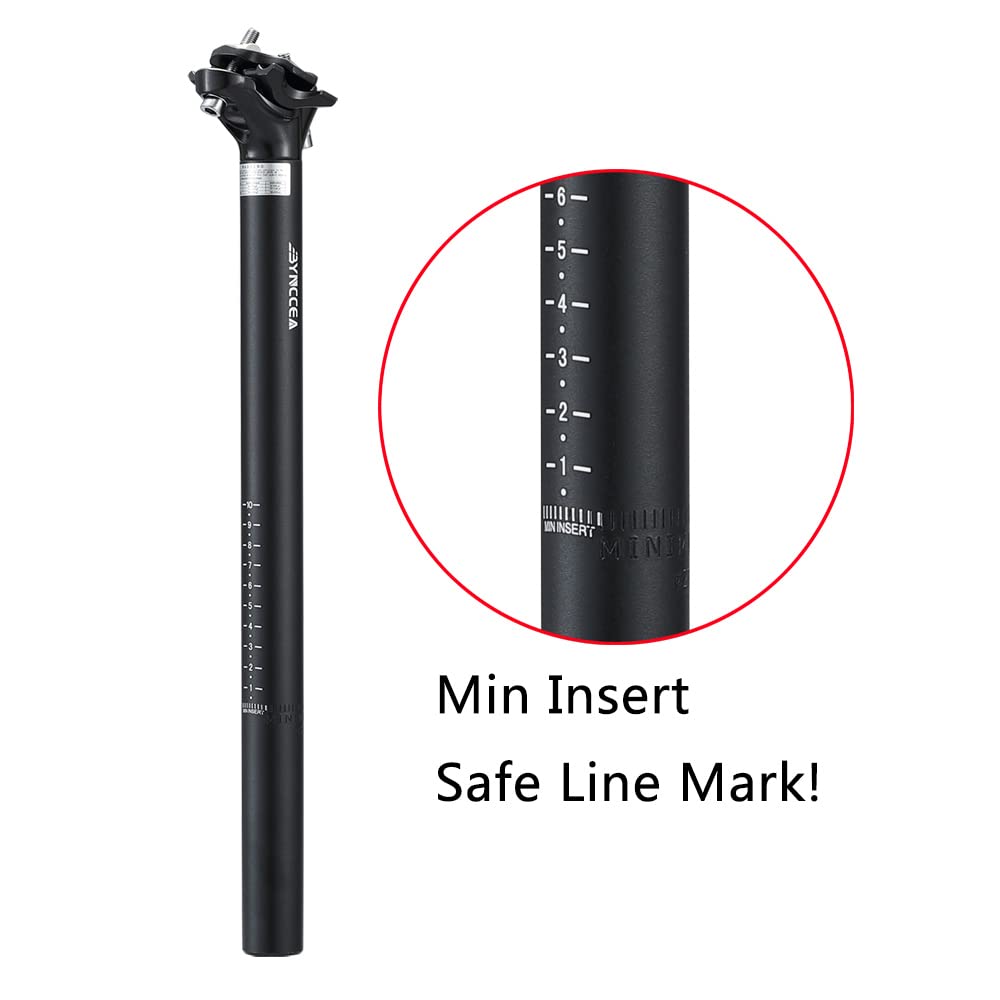 Bynccea Bike Seatpost 27.2mm 30.9mm 31.6mm Aluminum Alloy Seat Tube 400mm for Mountain Bikes Road Bike Downhill Bike Track Bike Fixed Gear MTB BMX