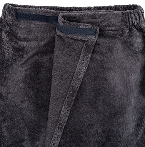 Floringo Luxury Sauna Kilt Twin-Star for Women with Velcro Closure and Patch Pocket - Slate