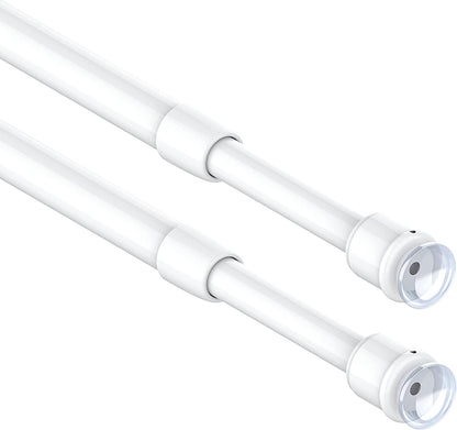 3 pieces of tension curtain rods, no drilling needed. Adjustable telescopic rods for curtains, cabinets, and kitchens. Color: white (45-60cm).
