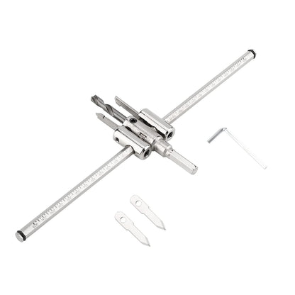 30-300mm Silver Adjustable Hole Saw Drill Set Circle Hole Saw Drill Set DIY Woodworking Hole Drill Tool