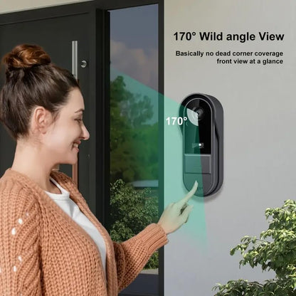 Zeerkeer Wireless Video Doorbell, 1080P Doorbell with Camera, 4.3" Screen Video Doorbell with Intercom, Night Vision Wireless Video Intercom, 170° Wide Angle Lens