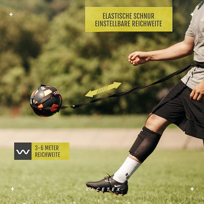 Racetex soccer trainer with cord [ADJUSTABLE LENGTH] - The perfect training tool for soccer players - Soccer trainer accessory for club players - Soccer training belt gift idea